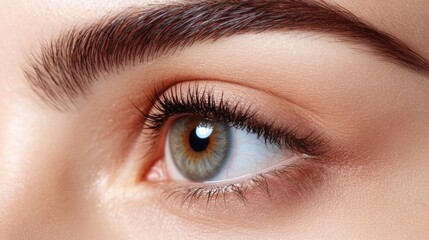 Closeup of a beautiful young woman's eye showcasing the importance of eye health for Cataract Awareness Month