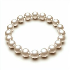 Fototapeta premium Elegant pearl necklace with a subtle shine, isolated on a bright white background