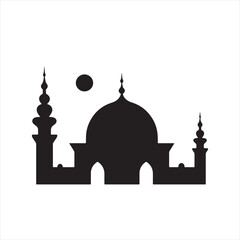 Minimalist Mosque Silhouette Vector