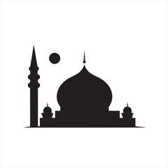 Minimalist Mosque Silhouette Vector