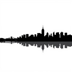 Obraz premium Cityscape of dubai united arab emirates isolated on white background : generative ai silhouetted skyline cityscape architecture illustration building city vector