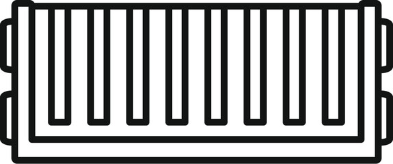 Cargo container being loaded on a freight ship for international transportation