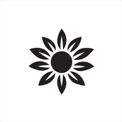 Minimalist sunflower Silhouette Vector 
