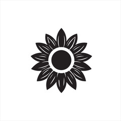 Fototapeta premium Minimalist sunflower Silhouette Vector 