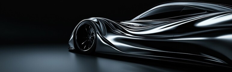 Luxury mockup background with space for text featuring an elegant black and silver gradient with metallic textures, ideal for premium tech, automotive, or fashion branding