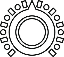 Adjusting volume with a circular control featuring squares and circles marking different levels