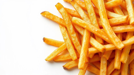 french fries on white background