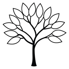 Obraz premium A stylized illustration of interconnected leaves forming a tree-like structure.