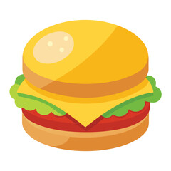 A bright, abstract illustration of a taco, emphasizing its colorful and playful design.