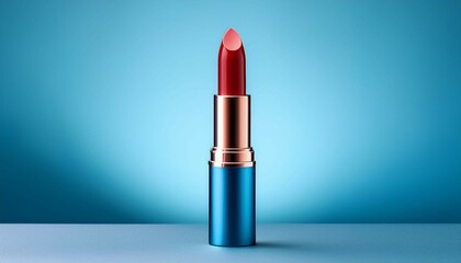 lipstick on the blue background