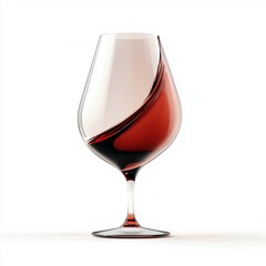 Elegant wine glass filled with rich red wine, isolated on a bright white background