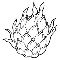 A stylized illustration of a plant with elongated leaves.