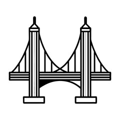 modern suspension bridge vector icon. sleek bridge design with suspension cables. elegant steel bridge logo.