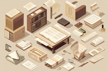 An Artistic Depiction of a Historical Archive