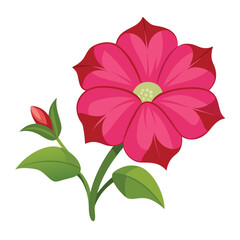 A vibrant pink flower illustration, ideal for decorative or graphic design purposes.