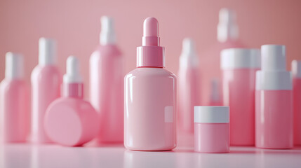 Production Line of Empty Bottles in a Cosmetic Products Factory


