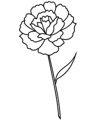 Obraz premium A simple line drawing of a flower, suitable for coloring or artistic purposes.