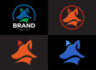 Abstract vector Fox Logo Design 