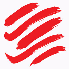 Obraz premium Abstract red brush strokes on a white background, suggesting creativity and artistic expression.