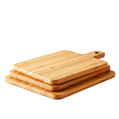 Wooden Cutting Boards with Smooth Surface and Rustic Kitchen Design on Transparent Background