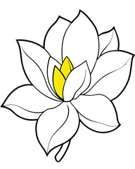 Fototapeta premium Abstract design featuring curved lines and a yellow triangular shape.