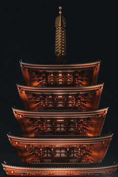 Tokyo temple at night