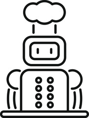 Robot receiving data from a cloud computing system, symbolizing artificial intelligence and machine learning