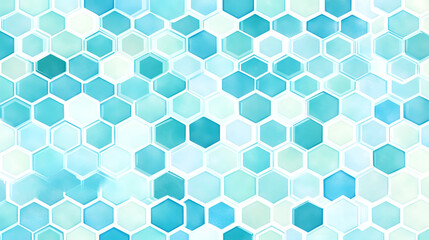 Pattern of repeating hexagons filled with soft sky blue gradient, creating a honeycomb structure.Pattern of repeating hexagons filled with soft sky blue gradient, creating a honeycomb structure.