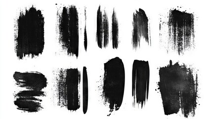 Black brush strokes collection for artistic design and creative projects