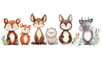 Fototapeta premium Cute Animal Characters Collection for Children's Artwork and Designs