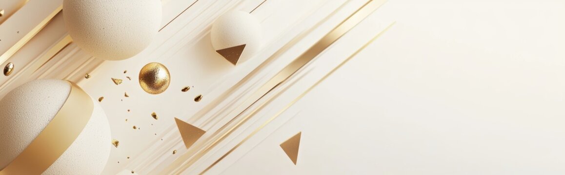 Refined minimalist mockup background with space for text featuring subtle gold accents, clean geometric humor symbols, and a smooth artistic approach for April Fools Day