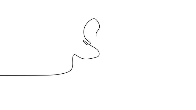 Happy World Breastfeeding Day. Continuous line drawing animation of mother lactating her baby. Young beautiful mom is sitting while breastfeeding her child to sleep. Character woman with a child