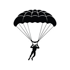 Parasailing Vector Silhouette Beach Activity, Black and White Parasailing Vector, Parasailing Vector