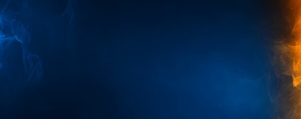 Abyss Blue Background Wallpaper with Radiant Sunset Gold Light, Banner Header