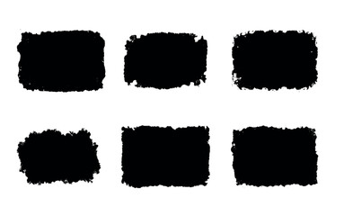 Set of grunge brush strokes. Artistic design black elements Isolated on white background. Grunge Wide Brush strokes collection
