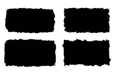 Set of grunge brush strokes. Artistic design black elements Isolated on white background. Grunge Wide Brush strokes collection