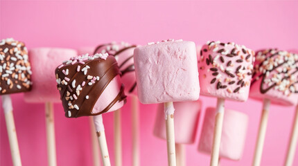 pink and white chocolate candy