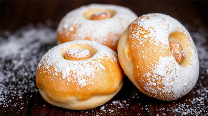 donuts on a white background
