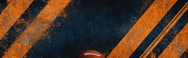 Sporty mockup background with space for text featuring an American football, yard lines, and a bold team color theme for Super Bowl