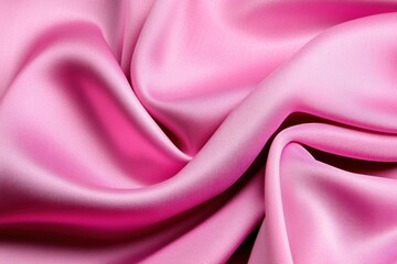 Obraz premium Silky pink fabric is elegantly draped with smooth, flowing folds gleaming under gentle light, inviting touch and admiration