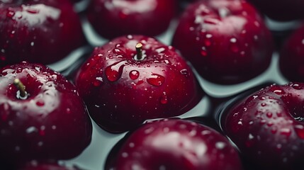  Close-up of dark red apples
