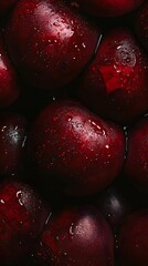  Close-up of dark red apples
