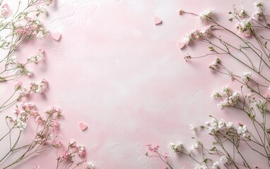 Fototapeta premium Romantic mockup background with space for text decorated with a soft cloud-like texture with faint heart silhouettes appearing subtly in the design for Saint Valentines Day and 8 March 