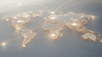 Obraz premium Global Map Displaying International Transportation Networks