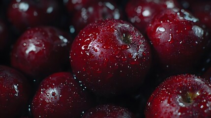  Close-up of dark red apples
