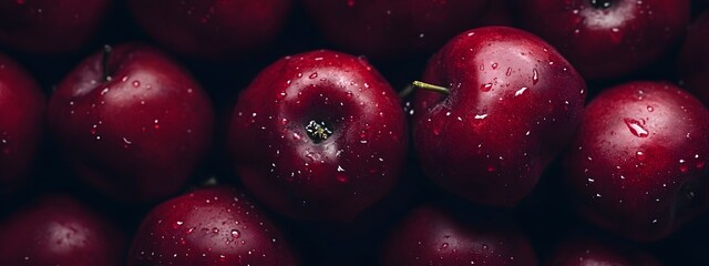  Close-up of dark red apples
