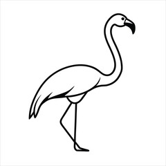 flamingo silhouette isolated on white