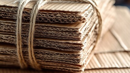 A bundle of books bound together with twine