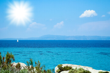 beautiful sea in greece on nature background
