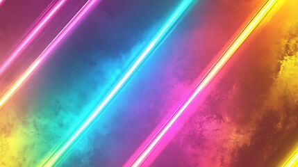 Colorful neon lights, smoky background, vibrant, abstract design